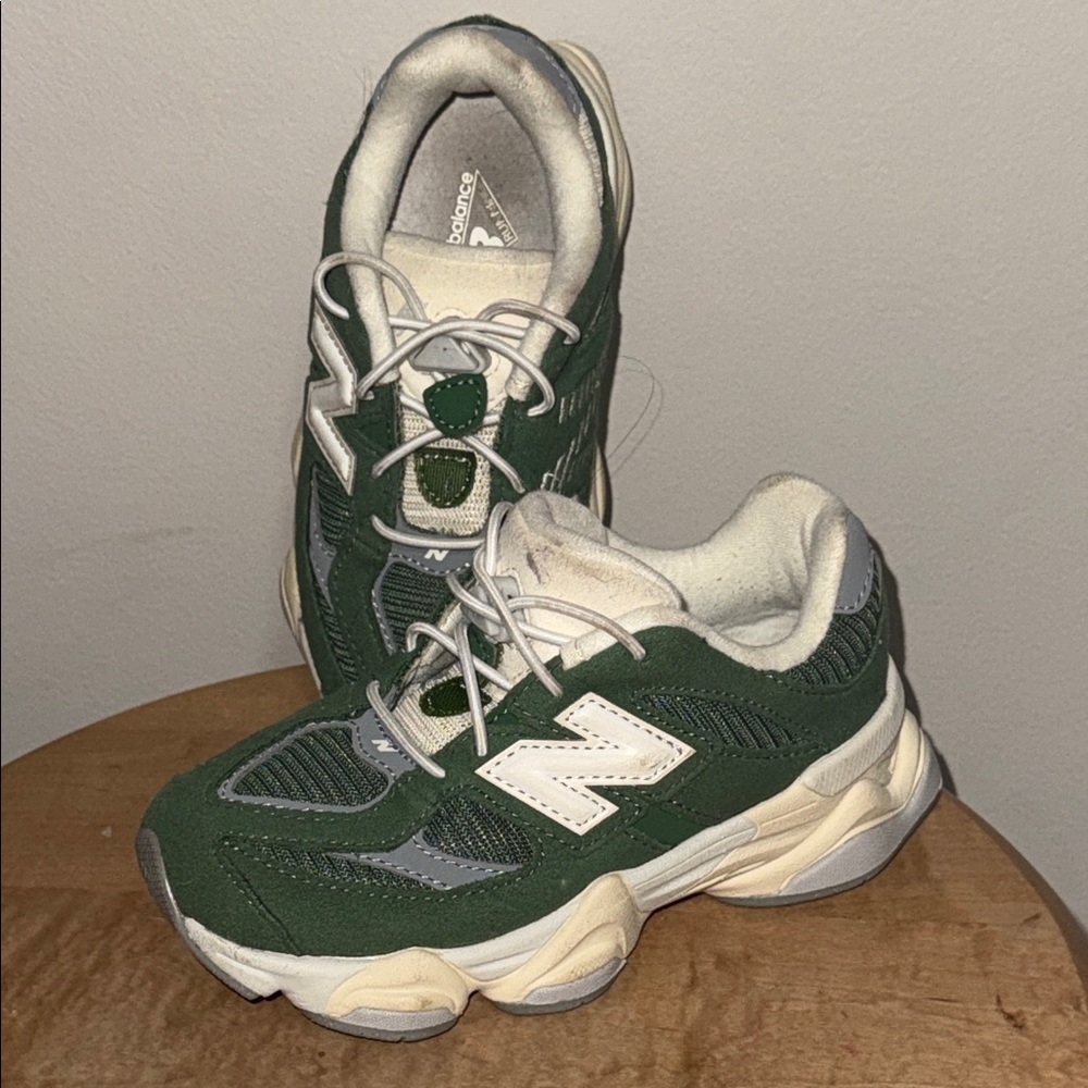 New Balance Kids Green and White Sneakers